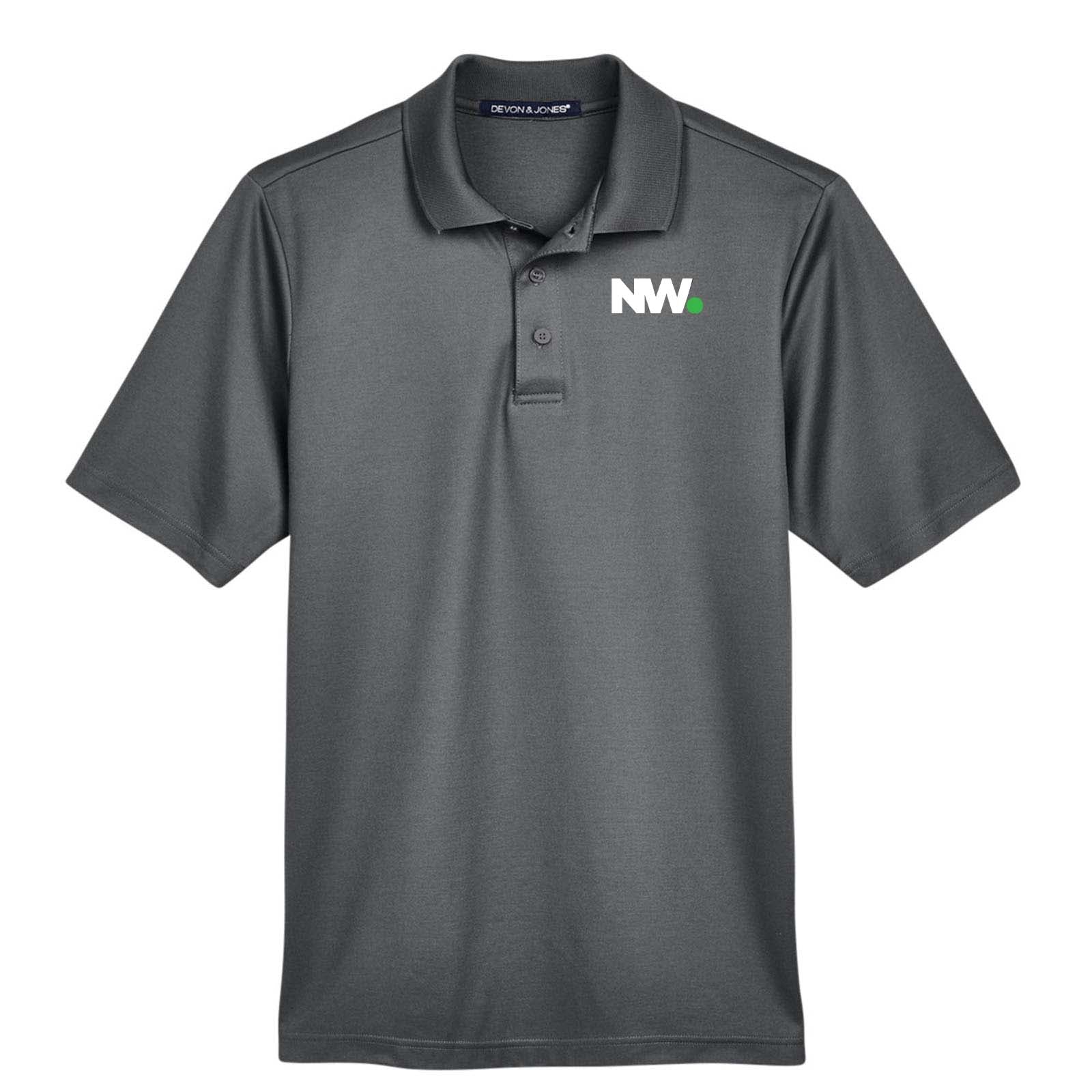 Nationwide Video Logo Embroidered CrownLux Performance Polyester/Cotton Blend Men's Plaited Polo T-Shirt - Mato & Hash