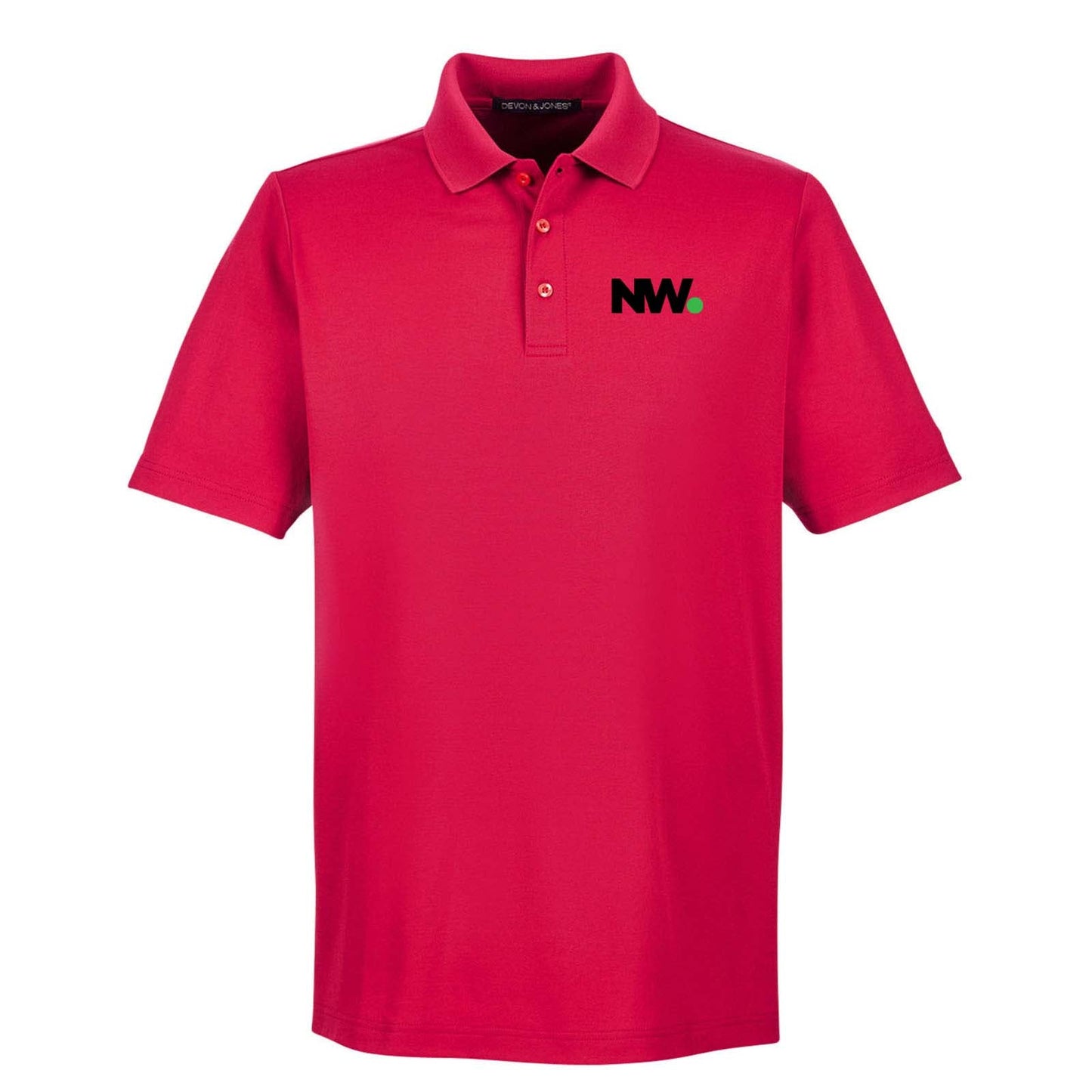 Nationwide Video Logo Embroidered CrownLux Performance Polyester/Cotton Blend Men's Plaited Polo T-Shirt - Mato & Hash