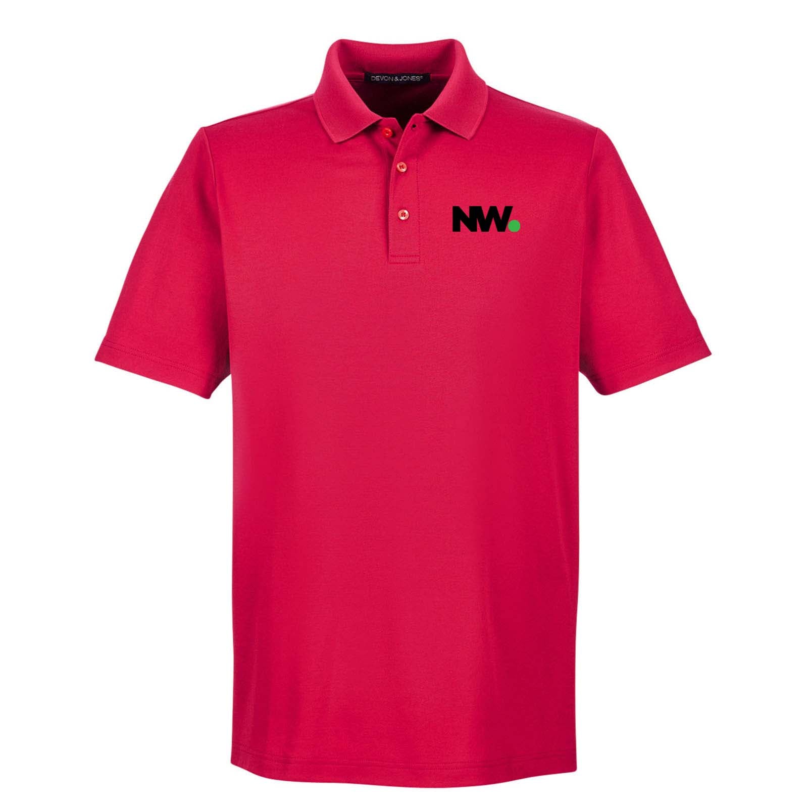 Nationwide Video Logo Embroidered CrownLux Performance Polyester/Cotton Blend Men's Plaited Polo T-Shirt - Mato & Hash