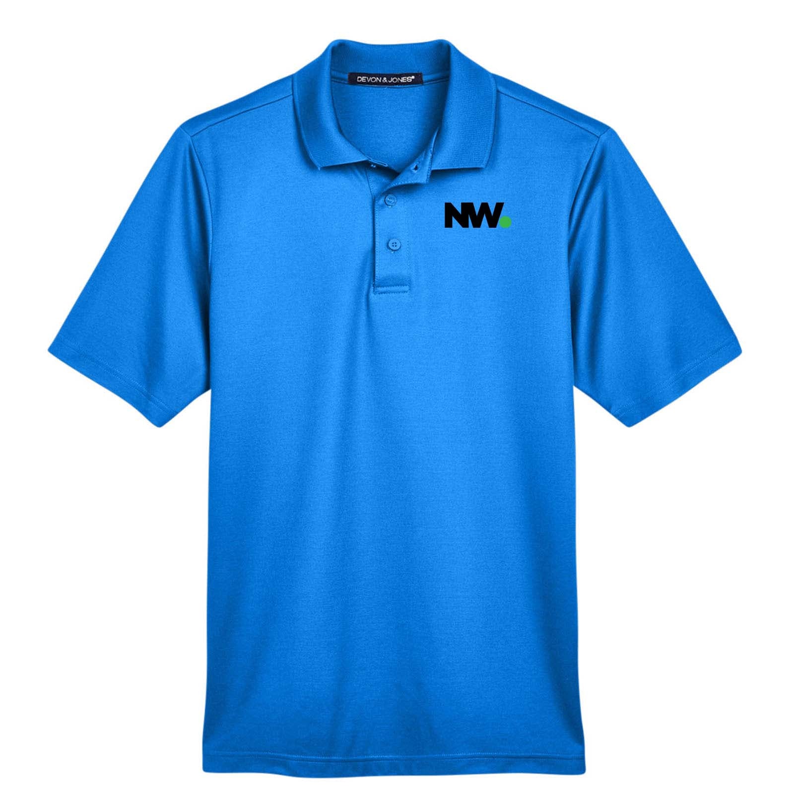 Nationwide Video Logo Embroidered CrownLux Performance Polyester/Cotton Blend Men's Plaited Polo T-Shirt - Mato & Hash