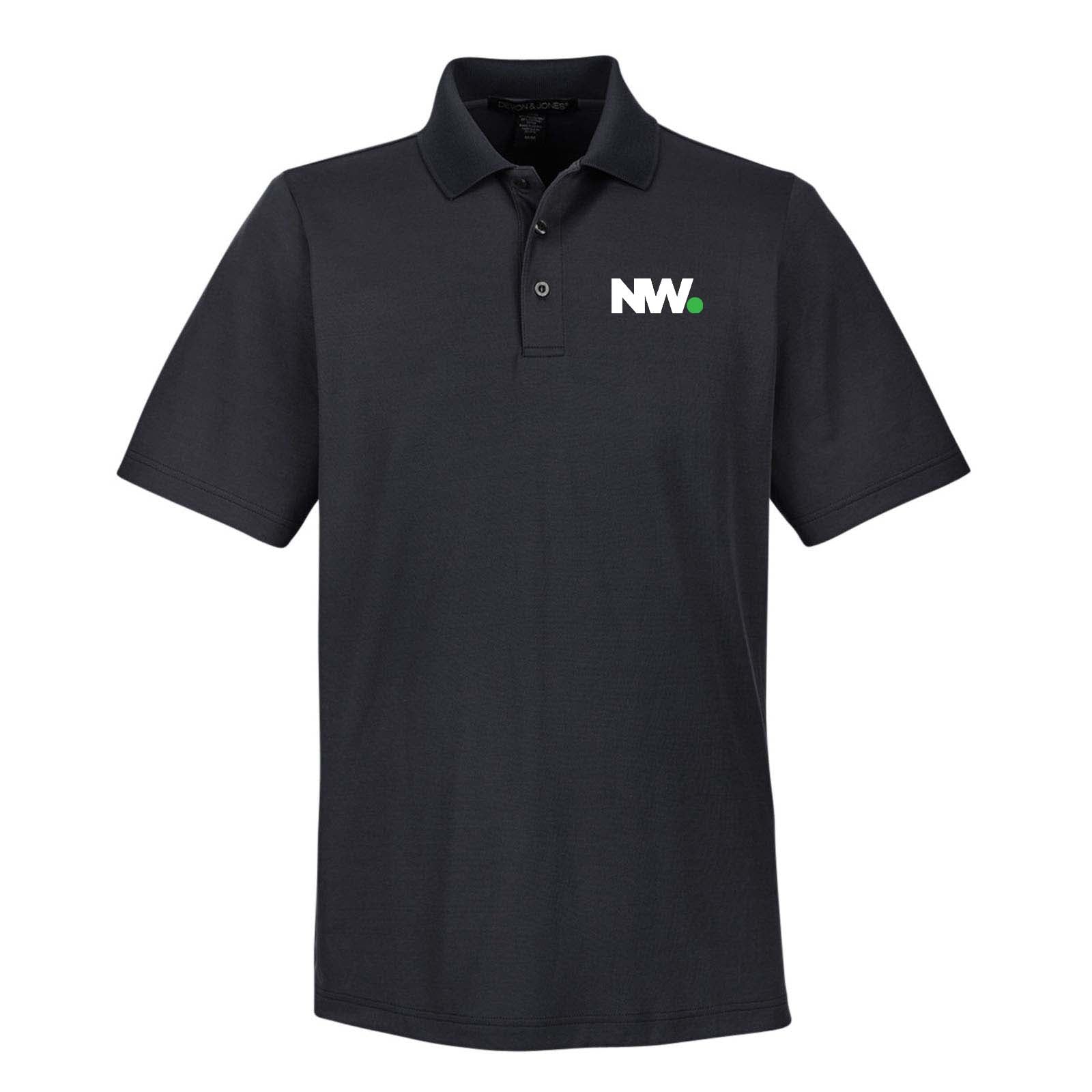 Nationwide Video Logo Embroidered CrownLux Performance Polyester/Cotton Blend Men's Plaited Polo T-Shirt - Mato & Hash