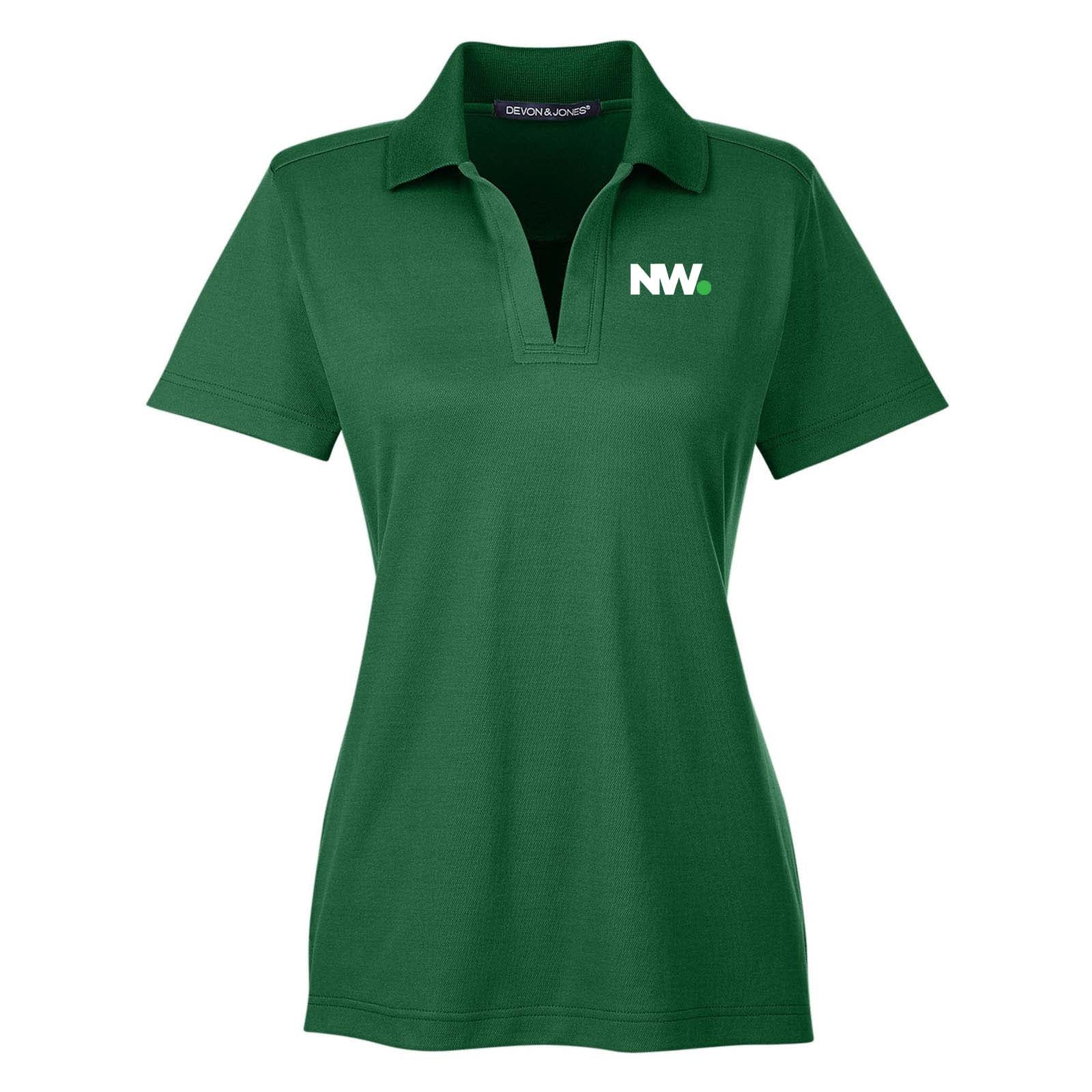 Nationwide Video Logo Embroidered CrownLux Performance Polyester/Cotton Blend Women's Plaited Polo T-Shirt - Mato & Hash