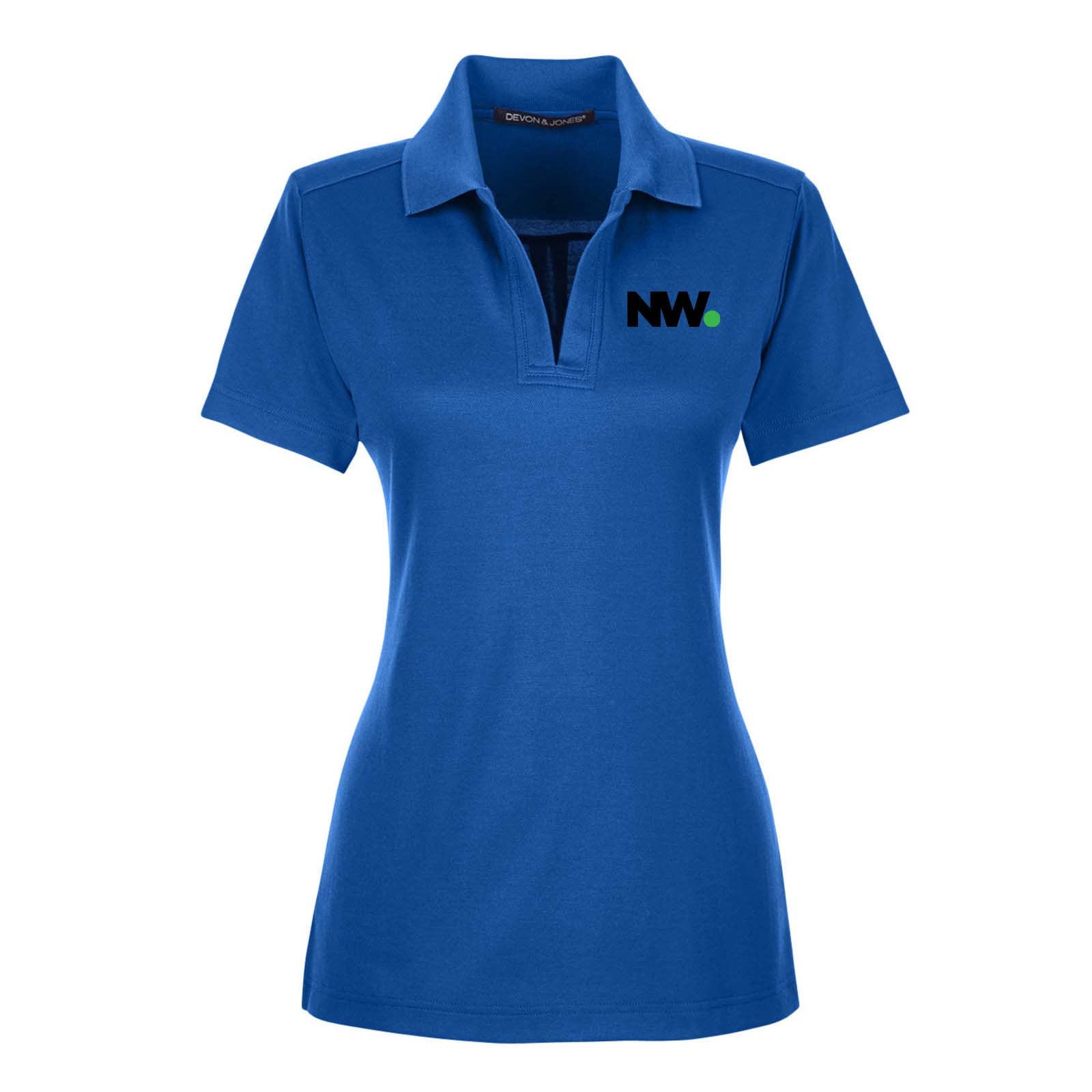 Nationwide Video Logo Embroidered CrownLux Performance Polyester/Cotton Blend Women's Plaited Polo T-Shirt - Mato & Hash