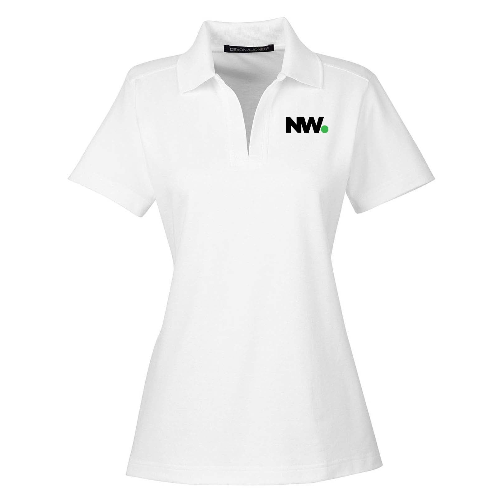 Nationwide Video Logo Embroidered CrownLux Performance Polyester/Cotton Blend Women's Plaited Polo T-Shirt - Mato & Hash