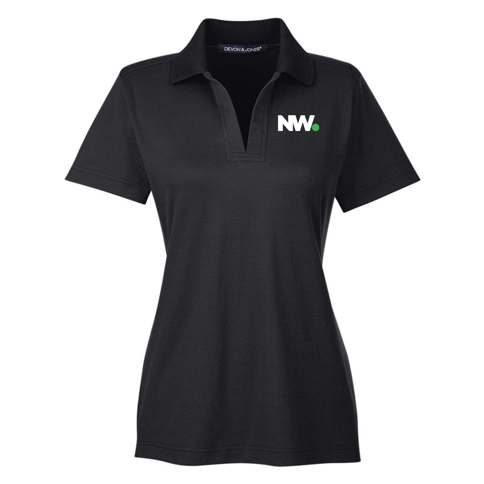 Nationwide Video Logo Embroidered CrownLux Performance Polyester/Cotton Blend Women's Plaited Polo T-Shirt - Mato & Hash