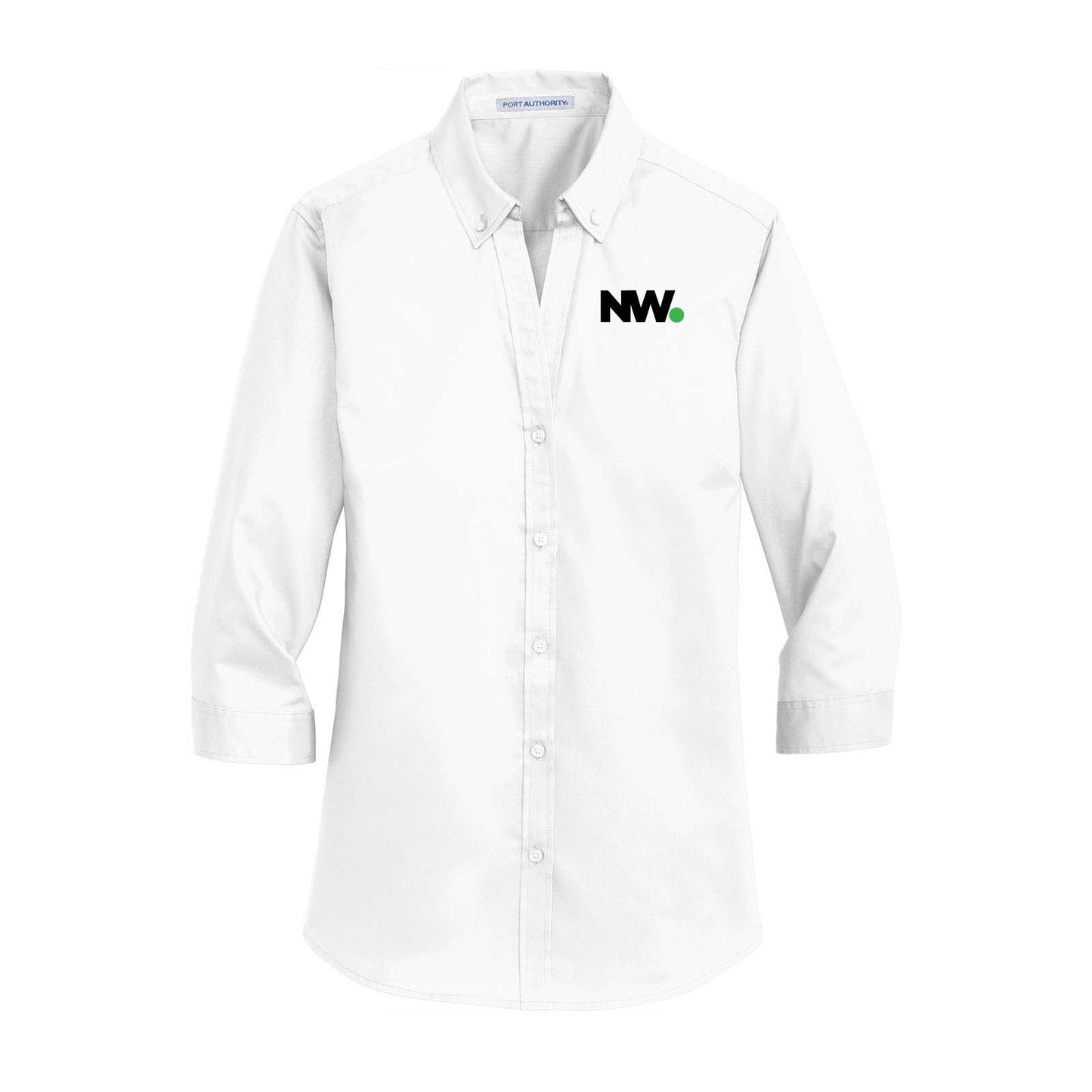 Nationwide Video Logo Embroidered Port Authority® Ladies 3/4-Sleeve SuperPro™ Twill Shirt - Mato & Hash