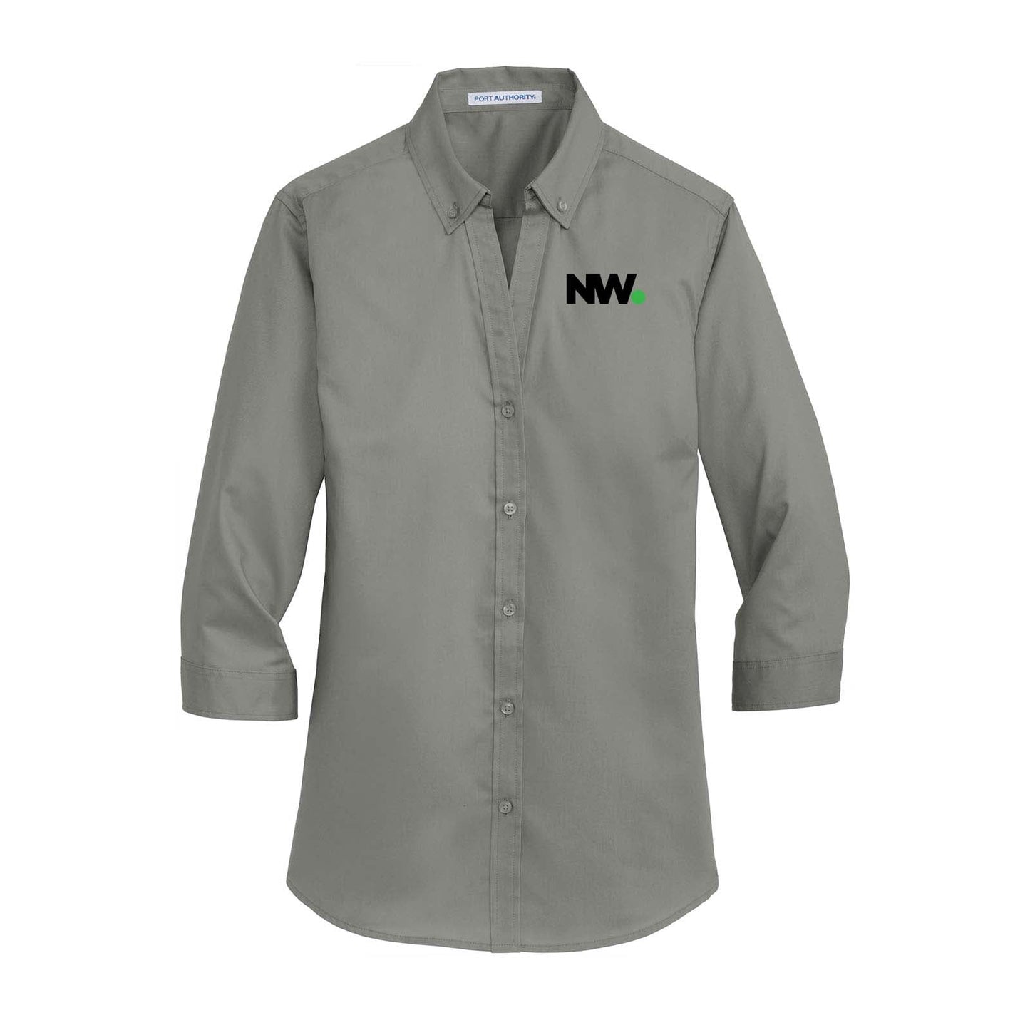 Nationwide Video Logo Embroidered Port Authority® Ladies 3/4-Sleeve SuperPro™ Twill Shirt - Mato & Hash