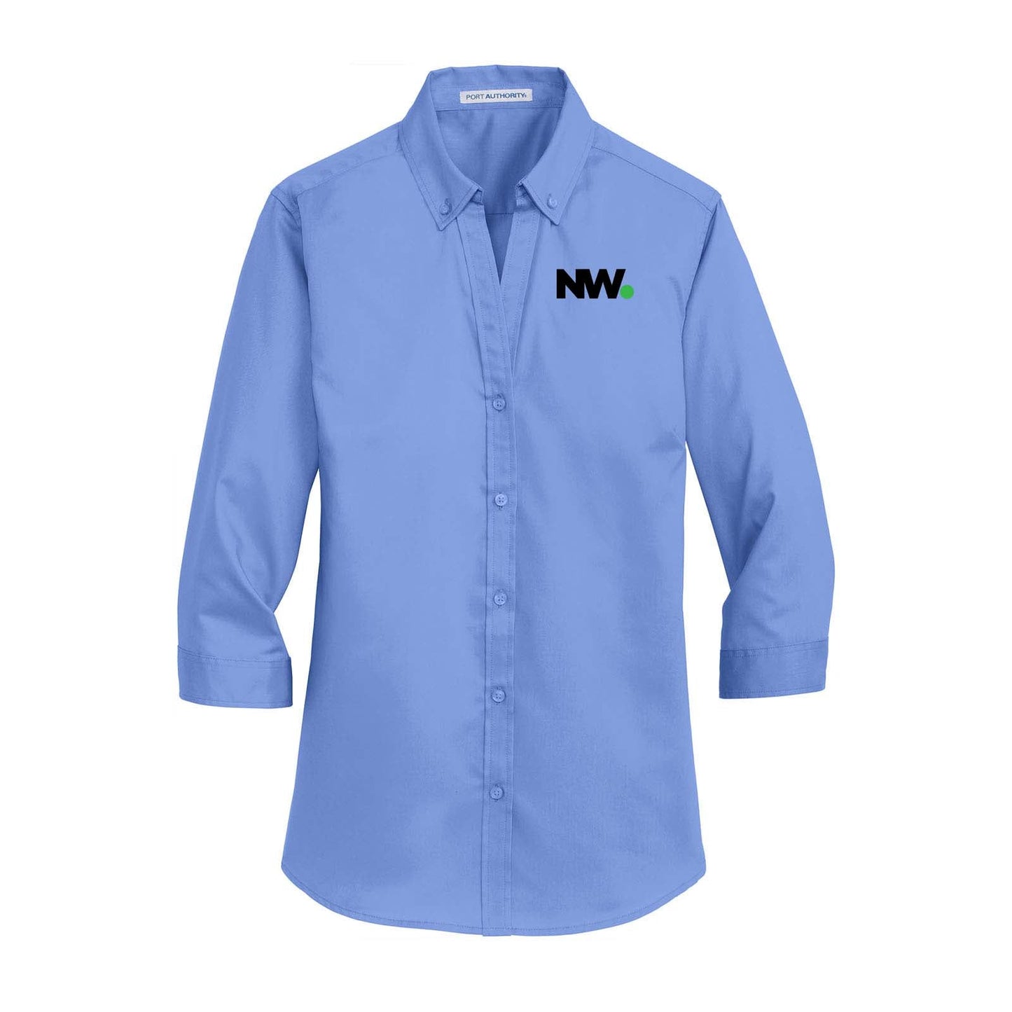 Nationwide Video Logo Embroidered Port Authority® Ladies 3/4-Sleeve SuperPro™ Twill Shirt - Mato & Hash