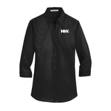 Nationwide Video Logo Embroidered Port Authority® Ladies 3/4-Sleeve SuperPro™ Twill Shirt