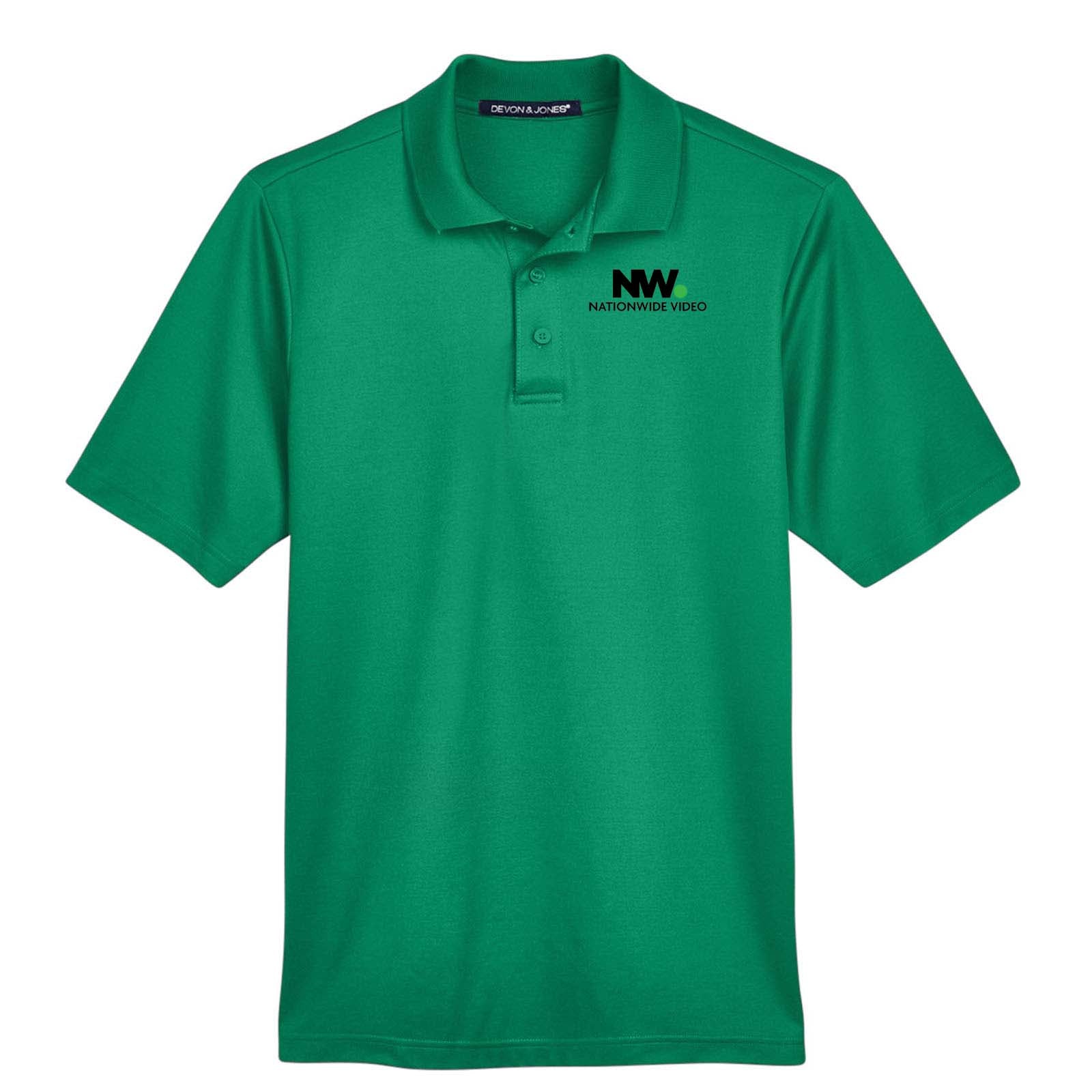 Nationwide Video Logo with Text Embroidered CrownLux Performance Polyester/Cotton Blend Men's Plaited Polo T-Shirt - Mato & Hash