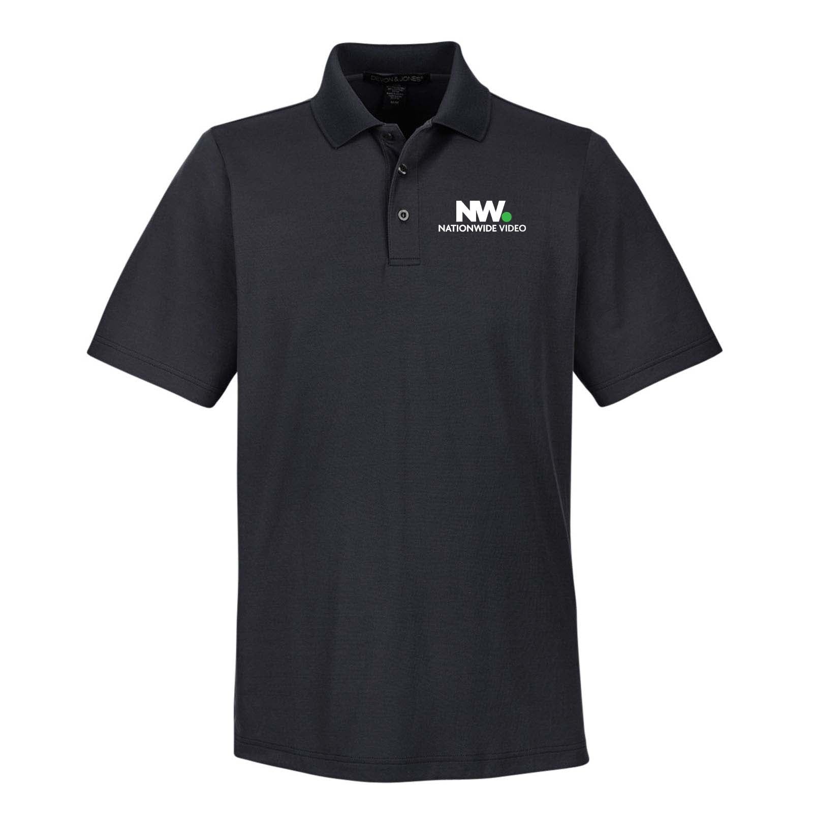 Nationwide Video Logo with Text Embroidered CrownLux Performance Polyester/Cotton Blend Men's Plaited Polo T-Shirt - Mato & Hash