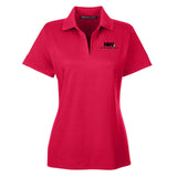 Nationwide Video Logo with Text Embroidered CrownLux Performance Polyester/Cotton Blend Women's Plaited Polo T-Shirt