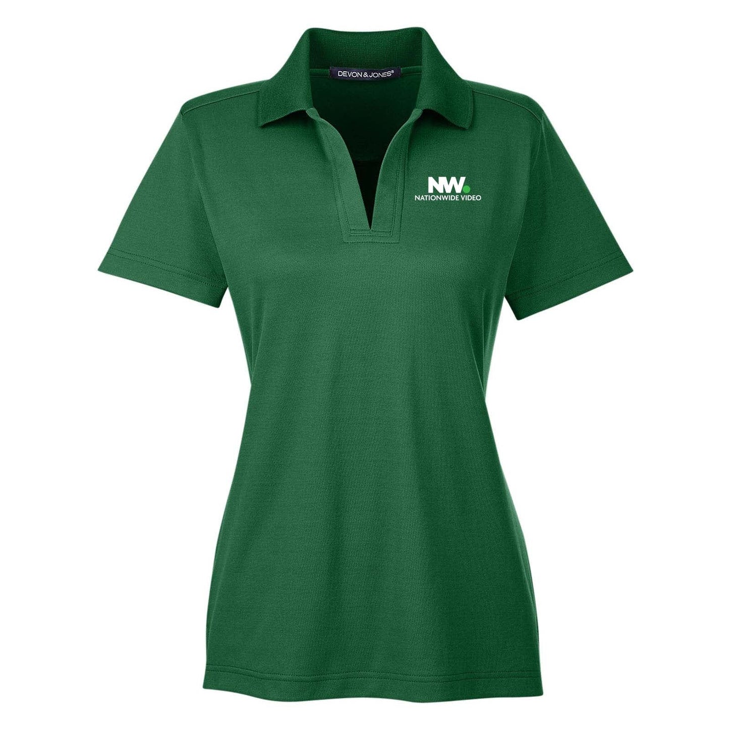 Nationwide Video Logo with Text Embroidered CrownLux Performance Polyester/Cotton Blend Women's Plaited Polo T-Shirt - Mato & Hash