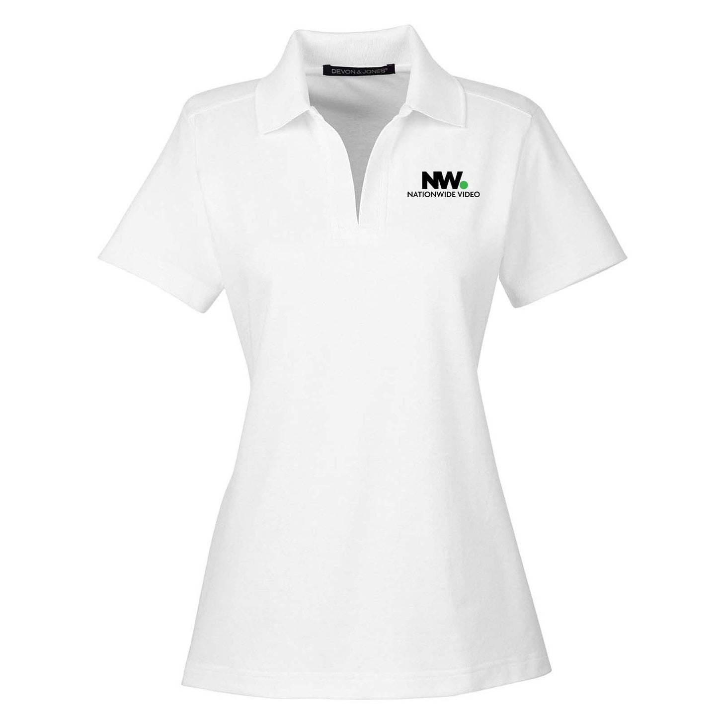 Nationwide Video Logo with Text Embroidered CrownLux Performance Polyester/Cotton Blend Women's Plaited Polo T-Shirt - Mato & Hash