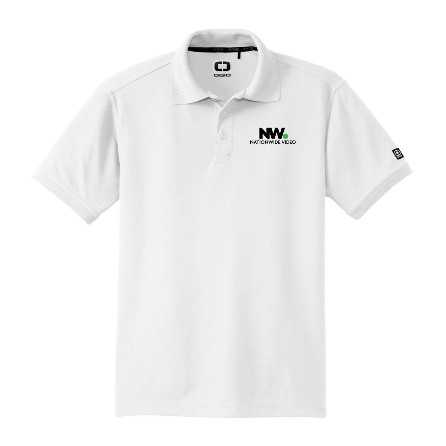 Nationwide Video Logo with Text Embroidered Men's 100% Polyester Caliber 2.0 Polo T-Shirt - Mato & Hash