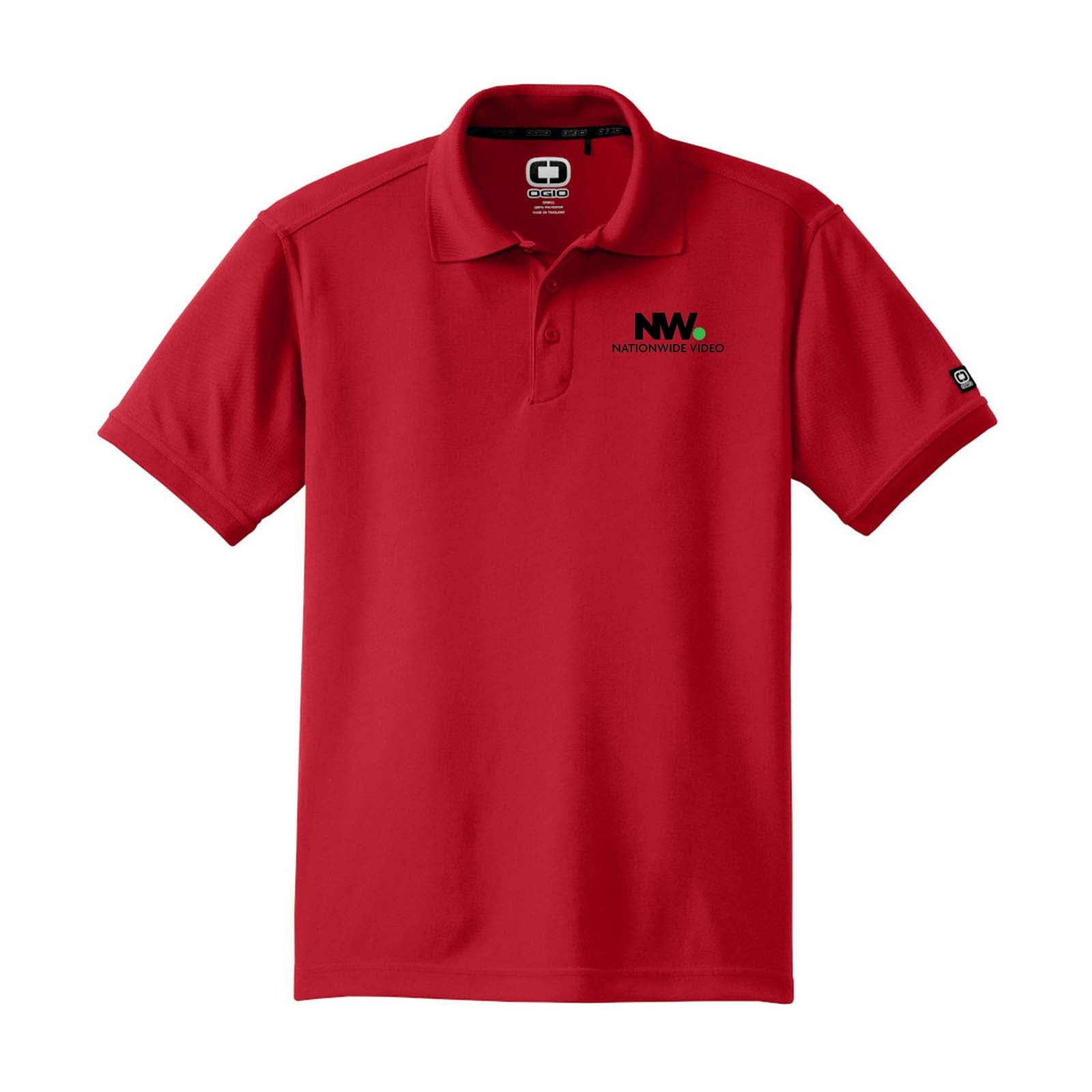 Nationwide Video Logo with Text Embroidered Men's 100% Polyester Caliber 2.0 Polo T-Shirt - Mato & Hash