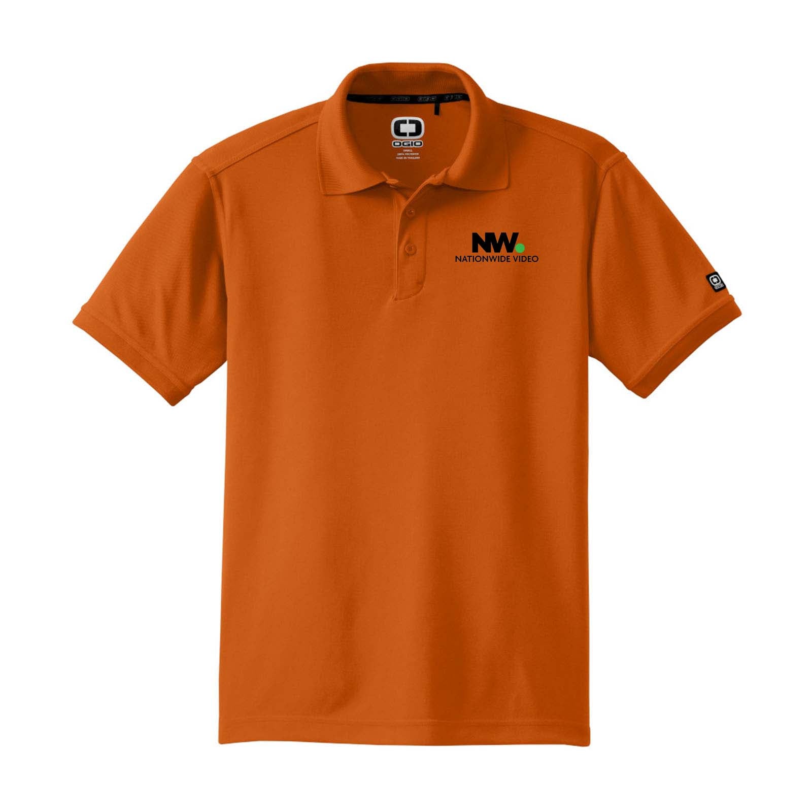 Nationwide Video Logo with Text Embroidered Men's 100% Polyester Caliber 2.0 Polo T-Shirt - Mato & Hash
