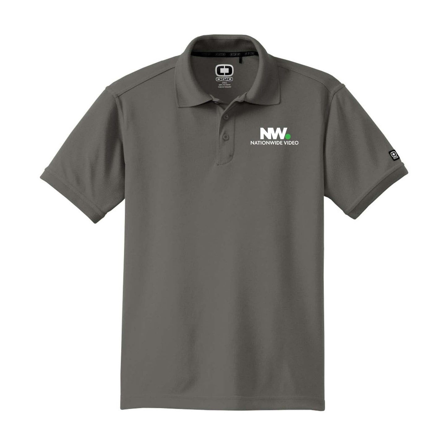 Nationwide Video Logo with Text Embroidered Men's 100% Polyester Caliber 2.0 Polo T-Shirt - Mato & Hash