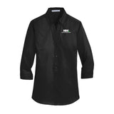 Nationwide Video Logo with Text Embroidered Port Authority® Ladies 3/4-Sleeve SuperPro™ Twill Shirt