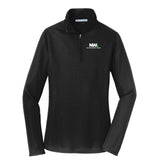 Nationwide Video Logo with Text Embroidered Port Authority® Ladies Pinpoint Mesh 1/2-Zip - Mato & Hash