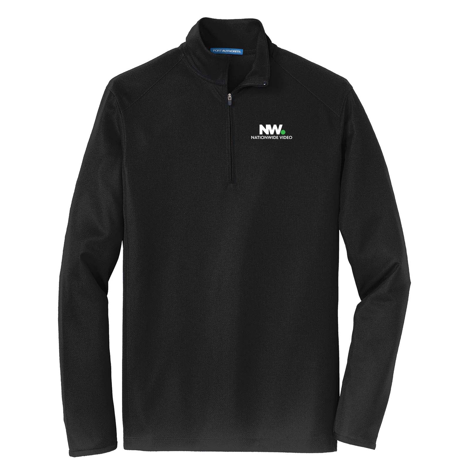 Nationwide Video Logo with Text Embroidered Port Authority® Pinpoint Mesh 1/2-Zip - Mato & Hash