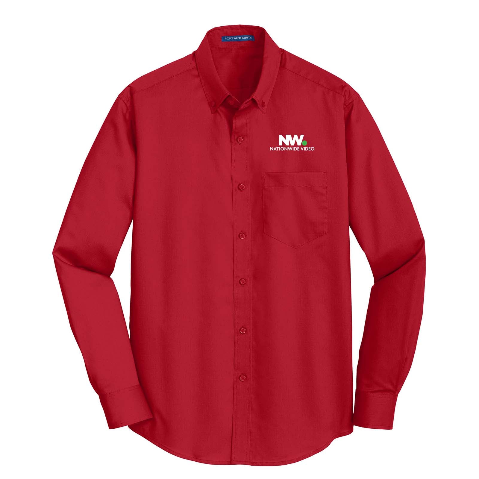 Nationwide Video Logo with Text Embroidered Port Authority® SuperPro™ Twill Shirt - Mato & Hash
