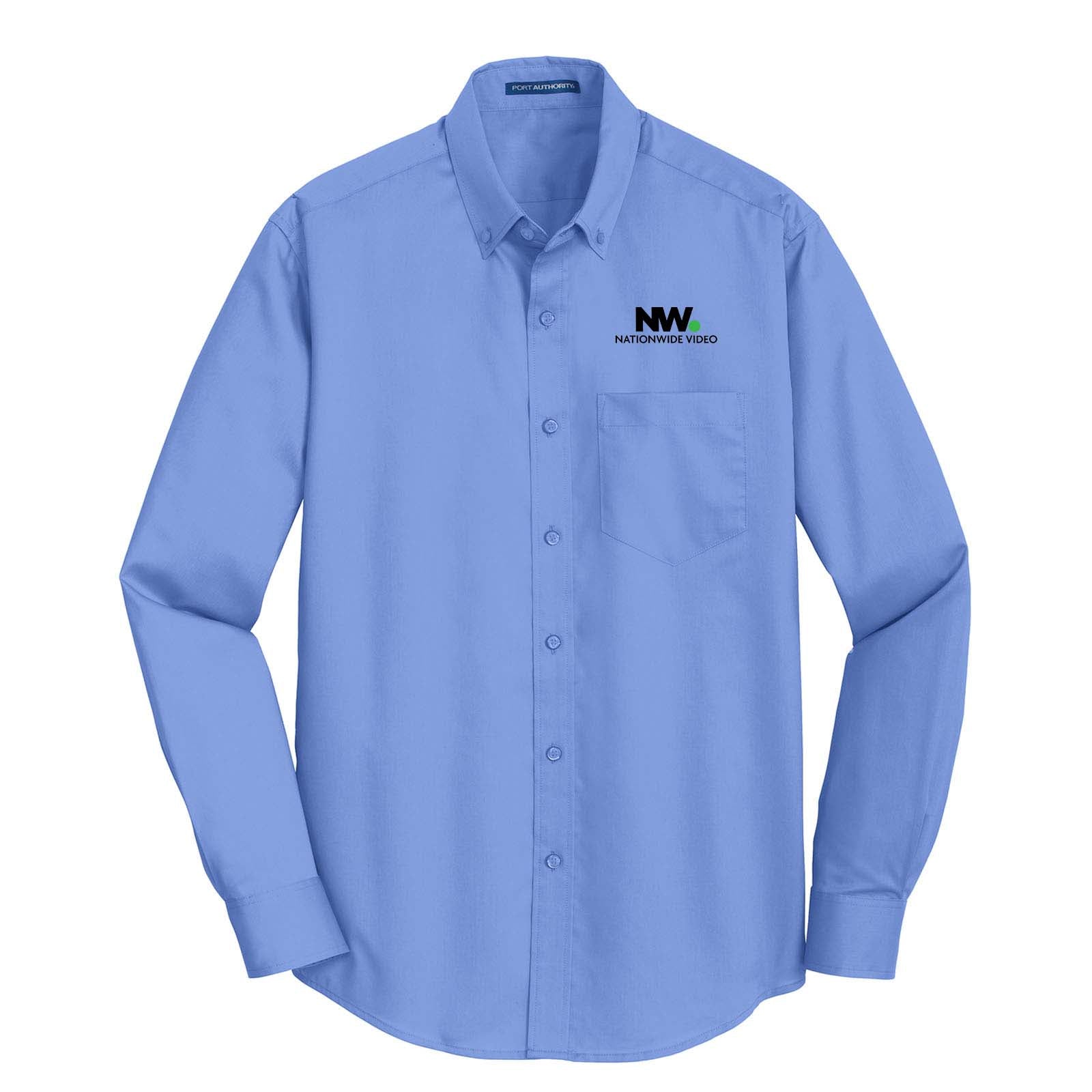 Nationwide Video Logo with Text Embroidered Port Authority® SuperPro™ Twill Shirt - Mato & Hash