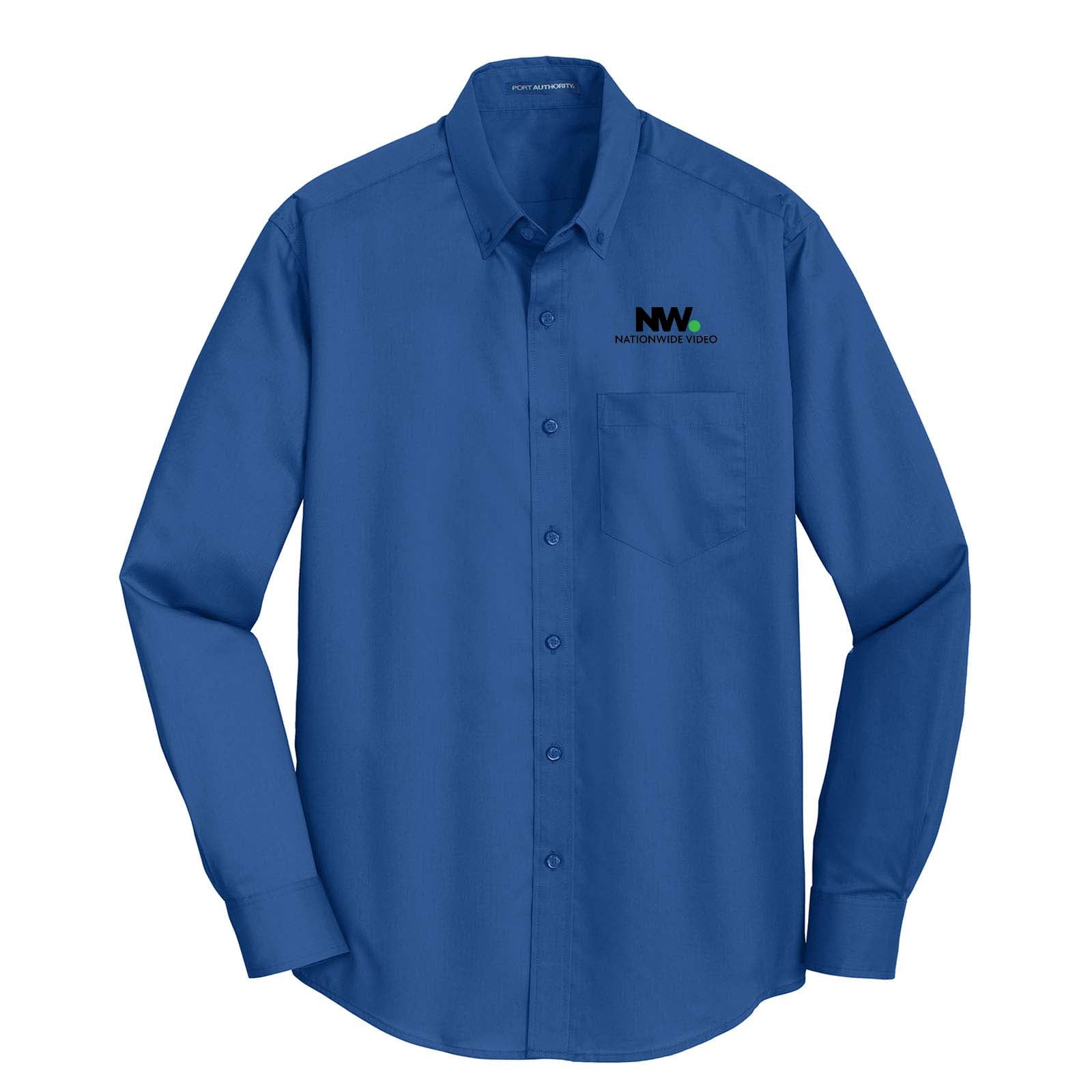 Nationwide Video Logo with Text Embroidered Port Authority® SuperPro™ Twill Shirt - Mato & Hash