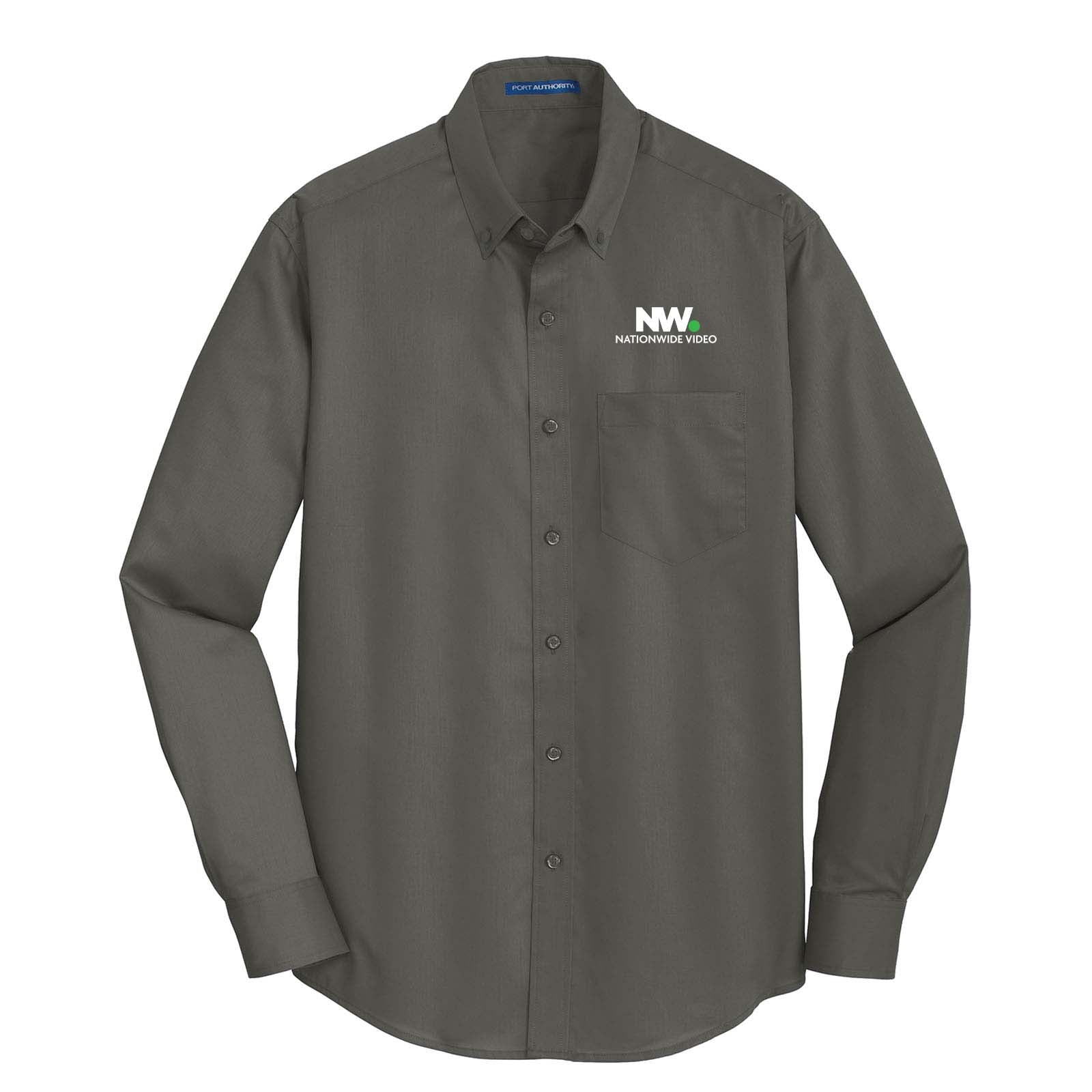 Nationwide Video Logo with Text Embroidered Port Authority® SuperPro™ Twill Shirt - Mato & Hash