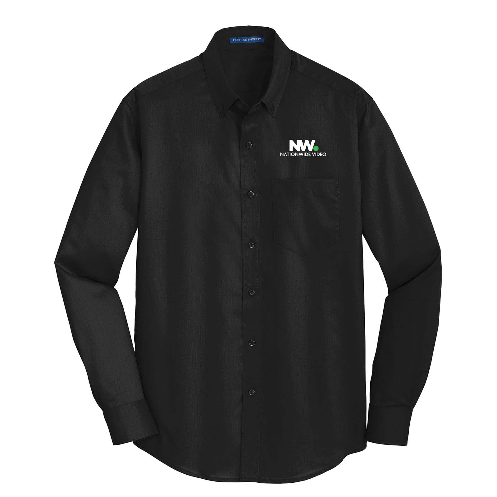 Nationwide Video Logo with Text Embroidered Port Authority® SuperPro™ Twill Shirt - Mato & Hash