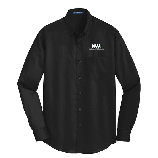 Nationwide Video Logo with Text Embroidered Port Authority® SuperPro™ Twill Shirt - Mato & Hash