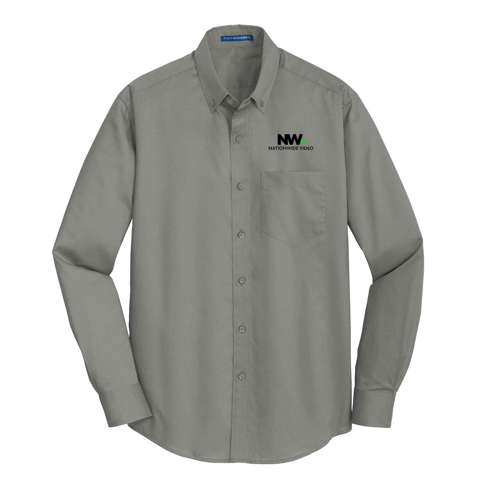 Nationwide Video Logo with Text Embroidered Port Authority® SuperPro™ Twill Shirt - Mato & Hash