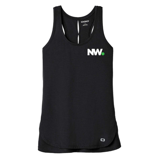 Nationwide Video OGIO® Ladies Luuma Flex Long Sleeve V-Neck Embroidery - Mato & Hash