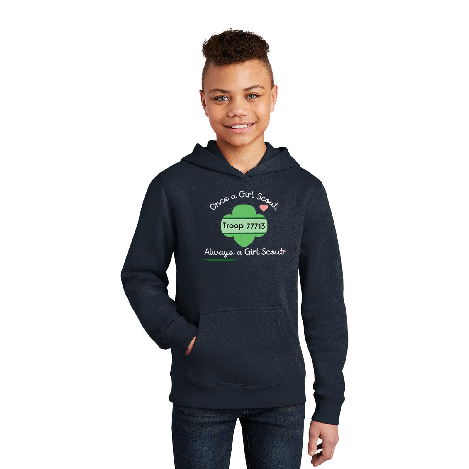 Navy Girl Scout Troop 77713 Hoodie (Shipping, USA) - Mato & Hash