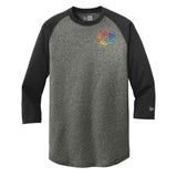 New Era® Heritage Blend 3/4-Sleeve Baseball Raglan Tee Embroidery