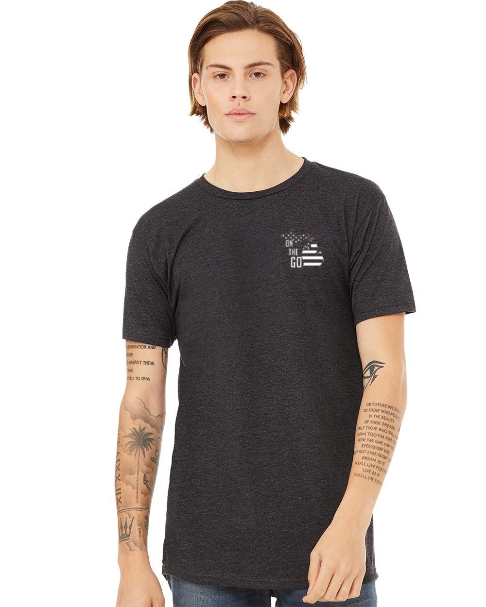 NEXT LEVEL LONG BODY Michigan On The Go Shirt With Left Chest Logo - Mato & Hash