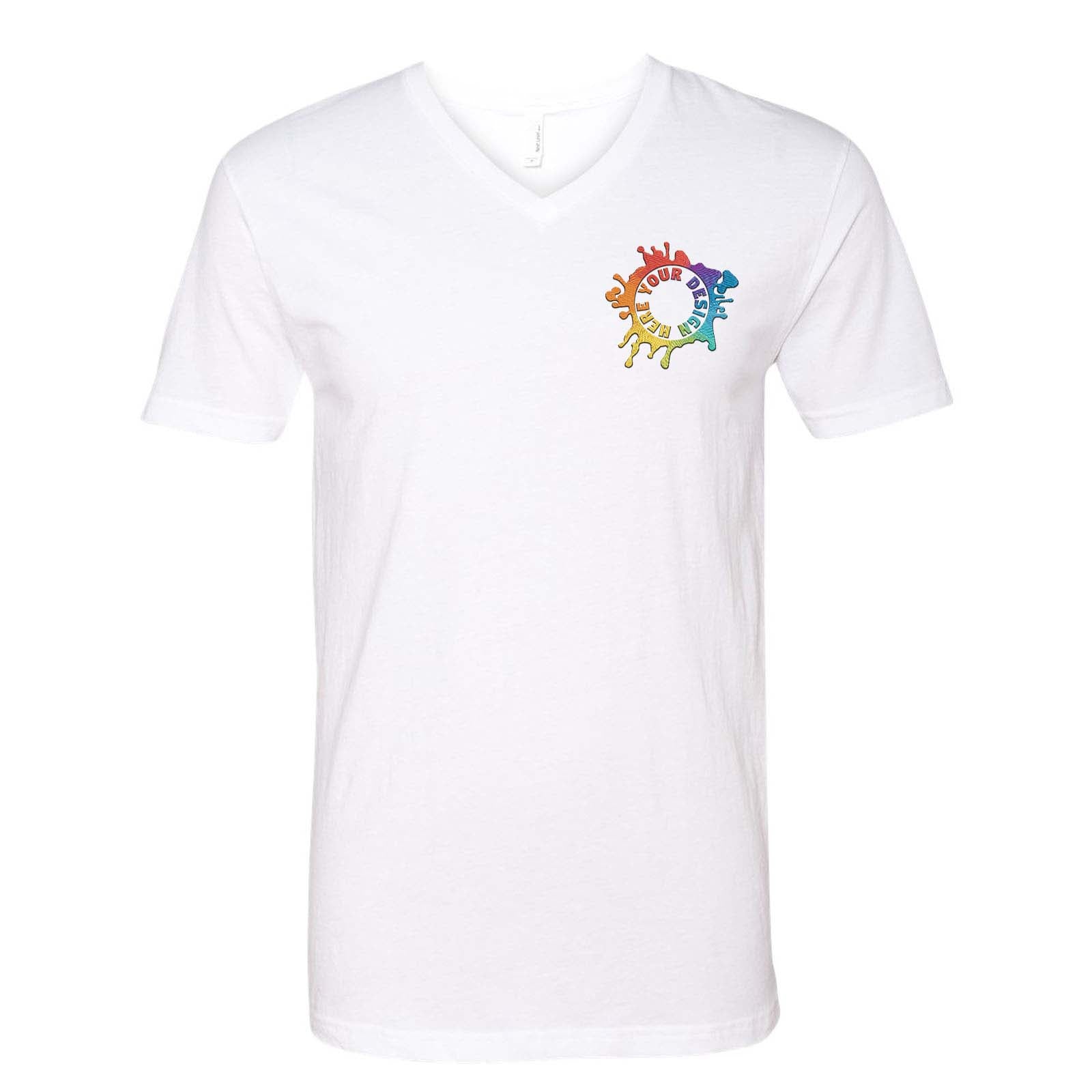 Next Level Men's Cotton/Polyester V-Neck T-Shirt Embroidery - Mato & Hash