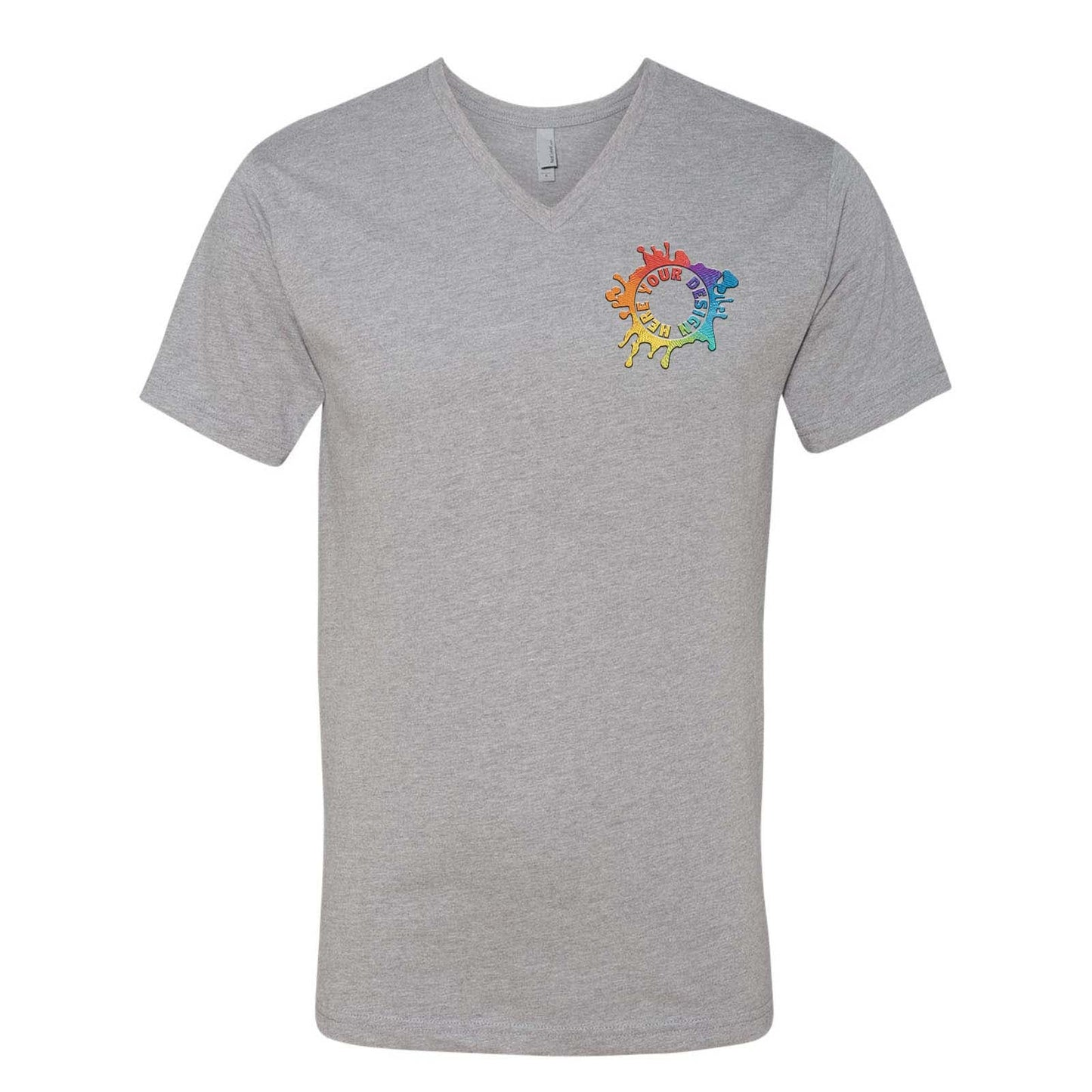 Next Level Men's Cotton/Polyester V-Neck T-Shirt Embroidery - Mato & Hash