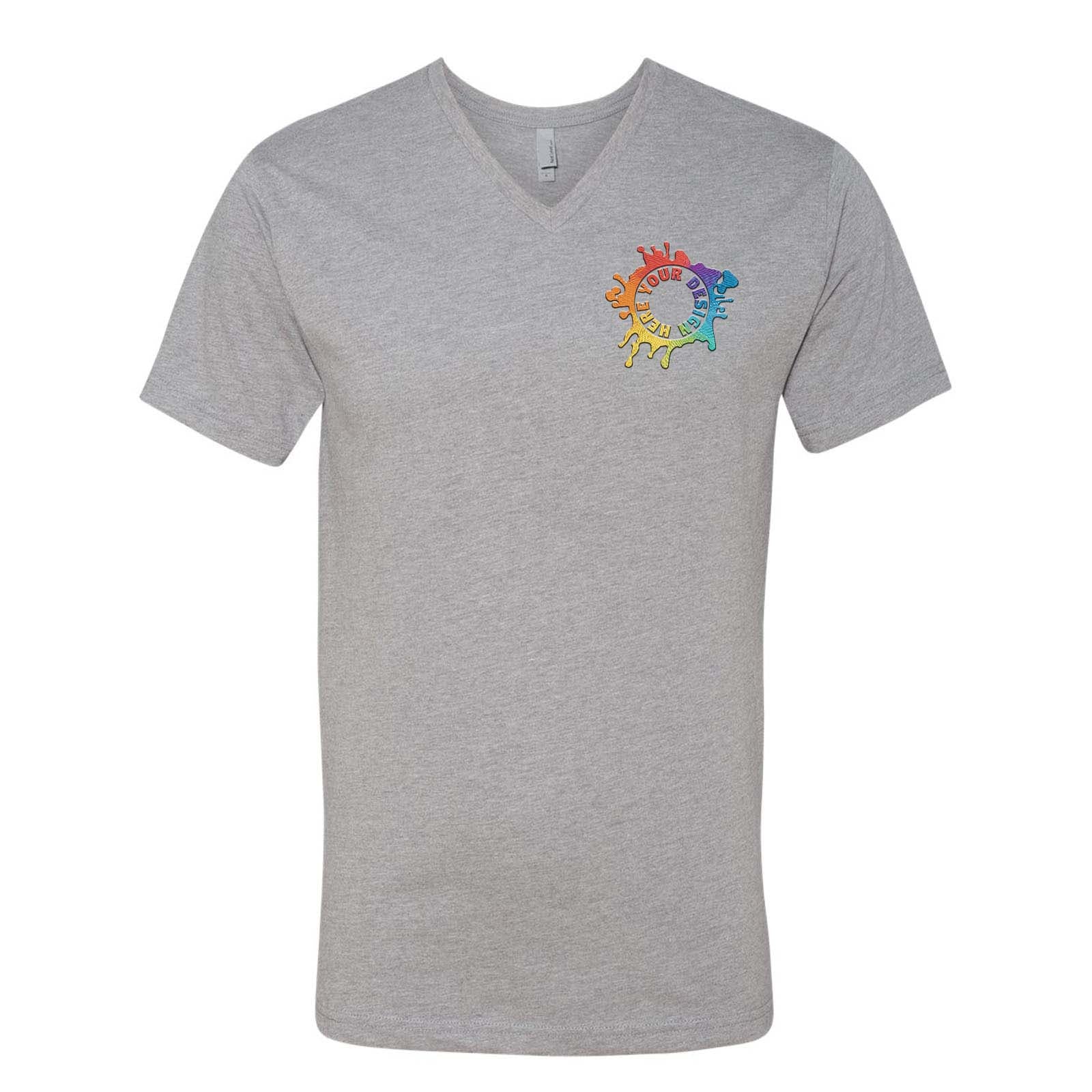 Next Level Men's Cotton/Polyester V-Neck T-Shirt Embroidery - Mato & Hash