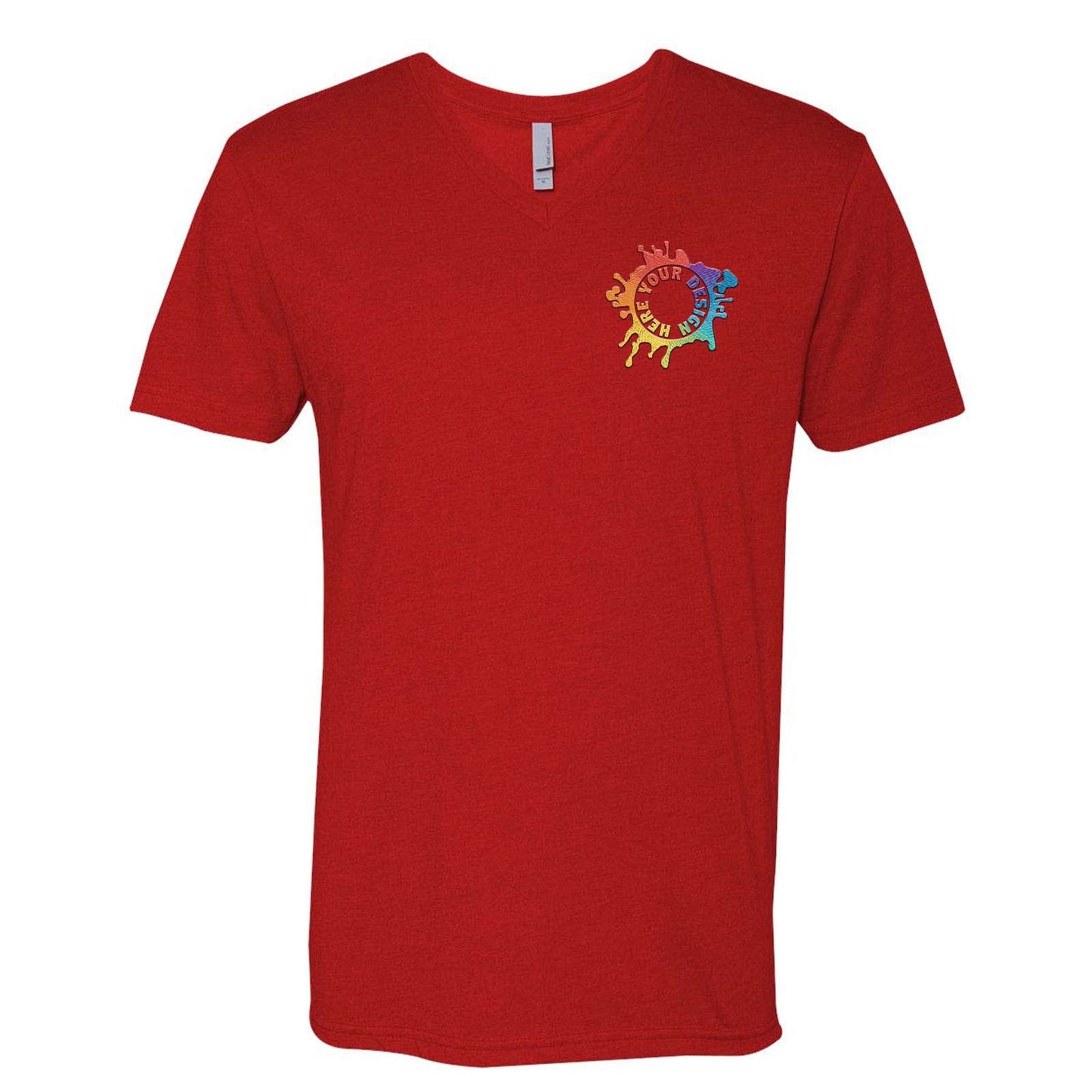 Next Level Men's Cotton/Polyester V-Neck T-Shirt Embroidery - Mato & Hash