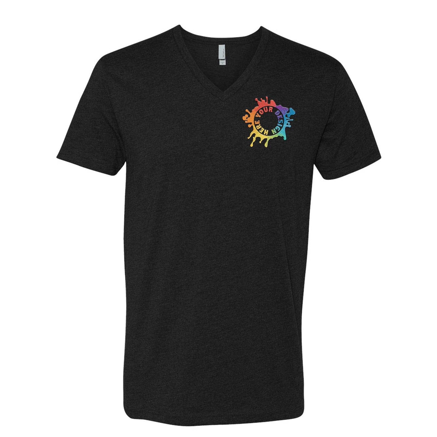Next Level Men's Cotton/Polyester V-Neck T-Shirt Embroidery - Mato & Hash