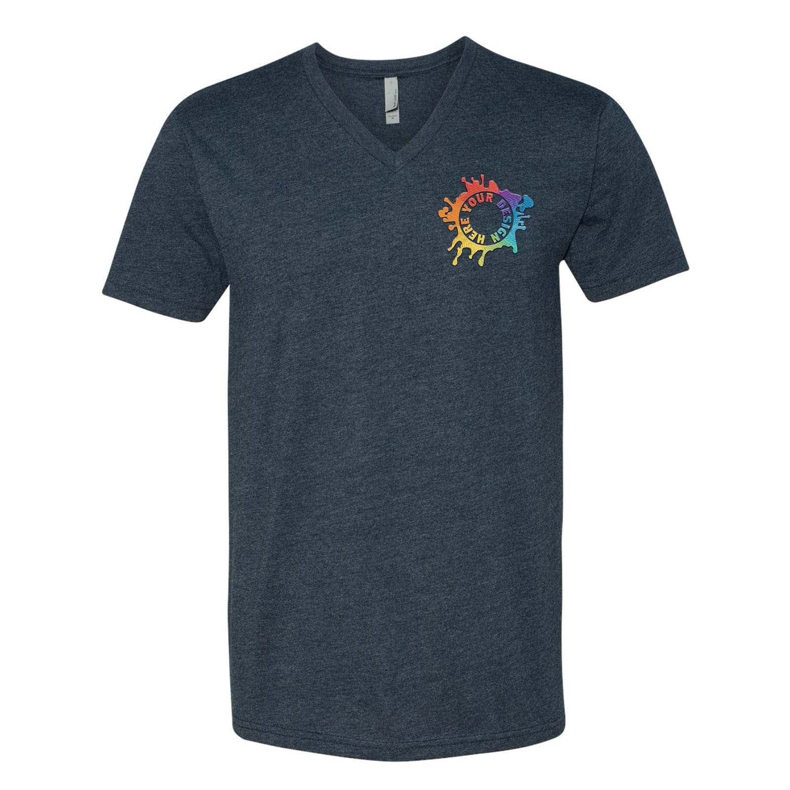 Next Level Men's Cotton/Polyester V-Neck T-Shirt Embroidery - Mato & Hash