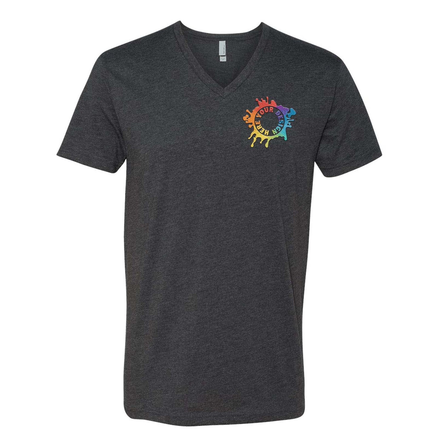 Next Level Men's Cotton/Polyester V-Neck T-Shirt Embroidery - Mato & Hash