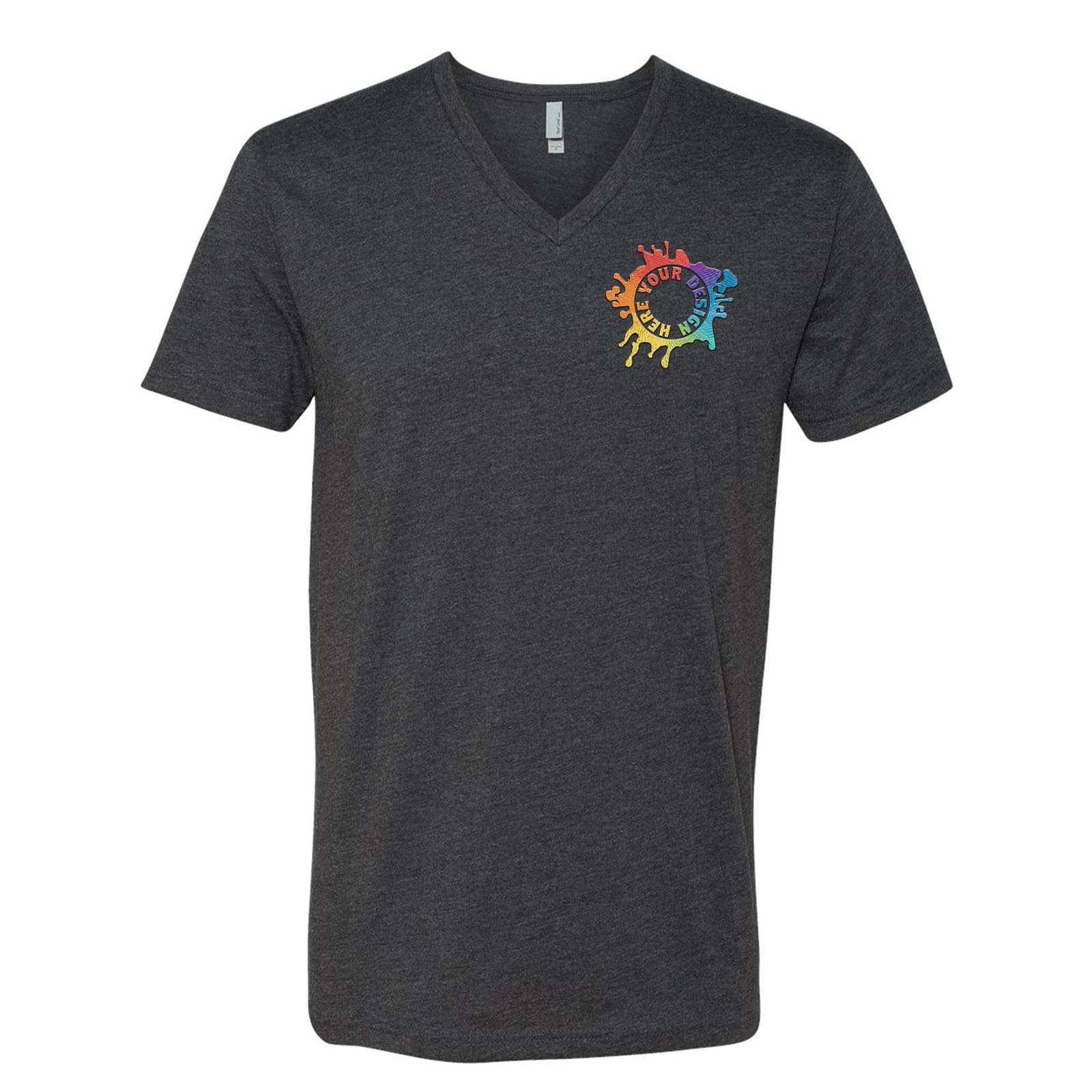 Next Level Men's Cotton/Polyester V-Neck T-Shirt Embroidery - Mato & Hash