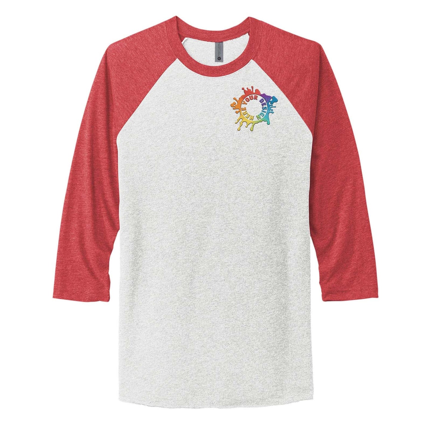 Next Level Unisex Tri Blend 3/4 Sleeve Raglan Tee Embroidery - Mato & Hash