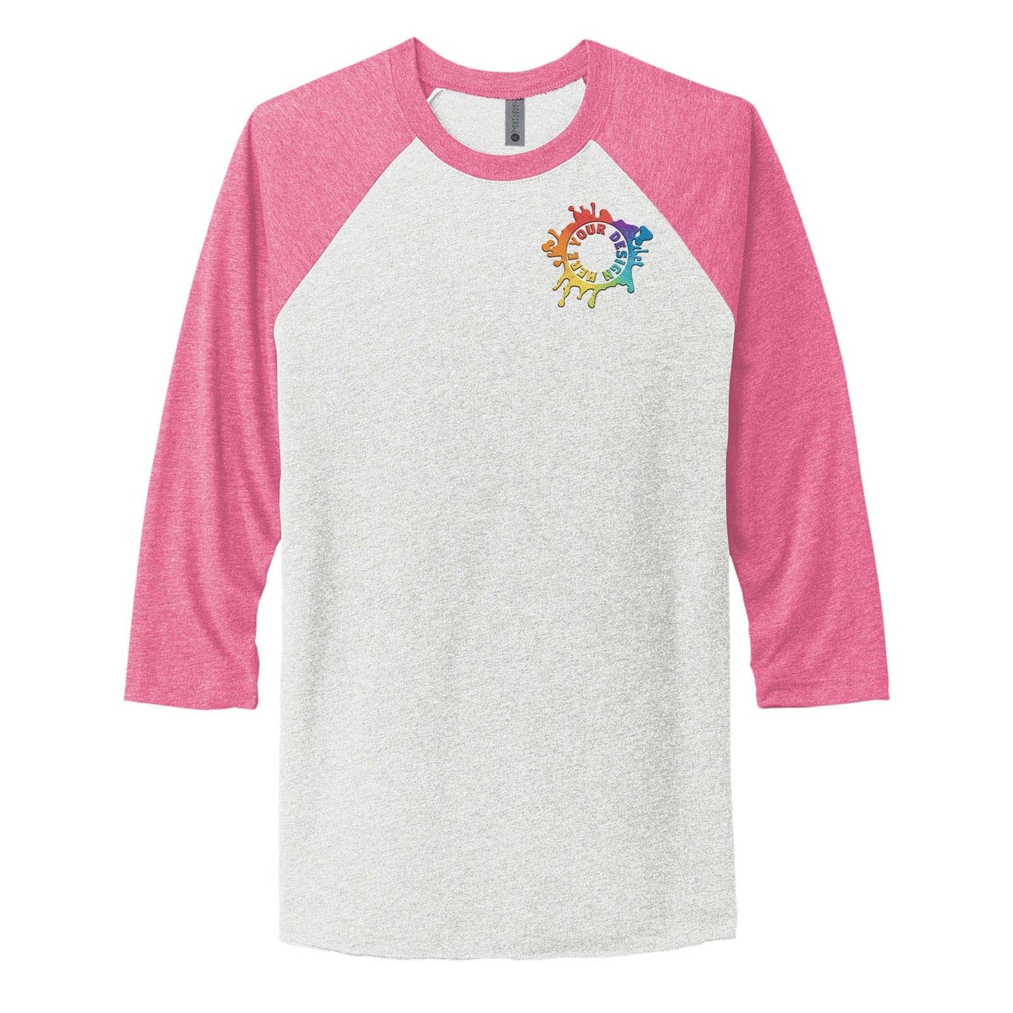 Next Level Unisex Tri Blend 3/4 Sleeve Raglan Tee Embroidery - Mato & Hash