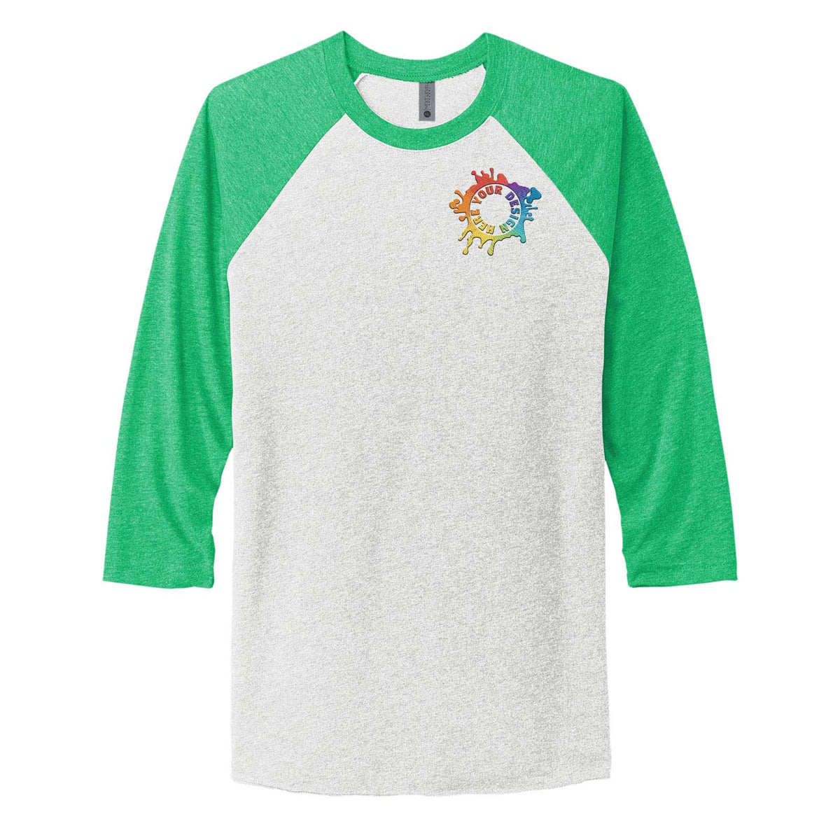 Next Level Unisex Tri Blend 3/4 Sleeve Raglan Tee Embroidery - Mato & Hash