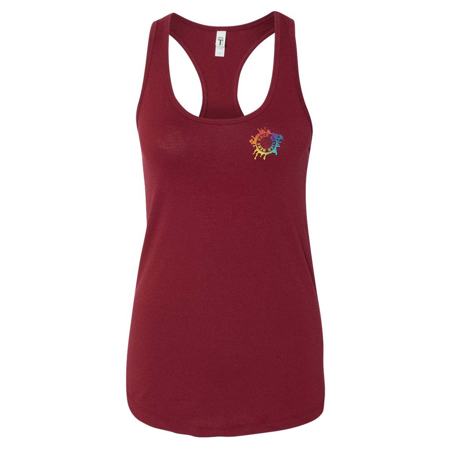 Next Level Women's Cotton/Polyester Blend Racerback Tank Top Embroidery - Mato & Hash