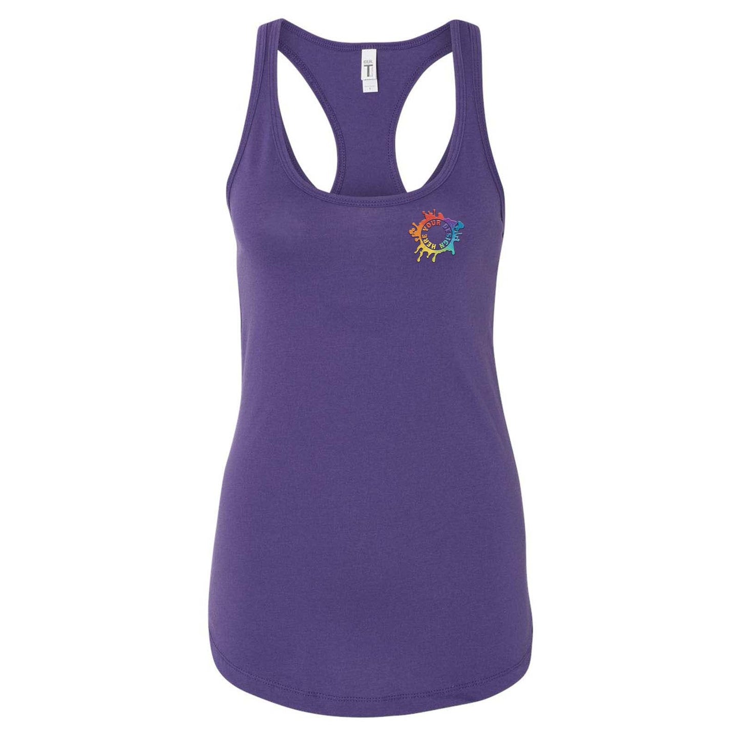 Next Level Women's Cotton/Polyester Blend Racerback Tank Top Embroidery - Mato & Hash