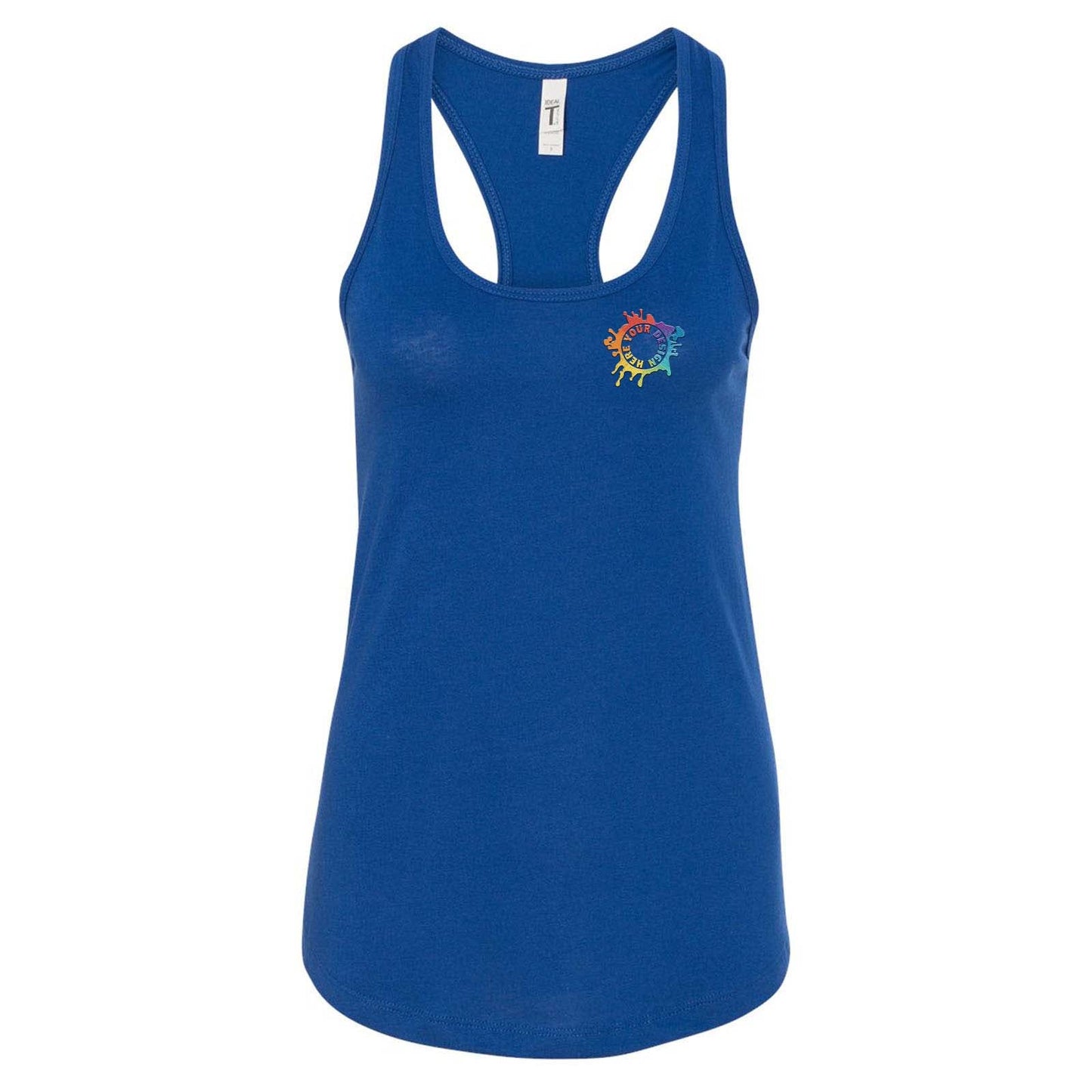 Next Level Women's Cotton/Polyester Blend Racerback Tank Top Embroidery - Mato & Hash